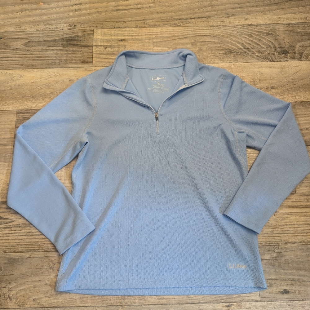 L.L. Bean Airtek 1/4 Blue lightweight pullover